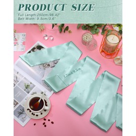Glitopper Women Satin Waist Belts Dress Sash Waist Belt for Special Occasion Bridal Wedding Prom Formal 3.5'' Wide (Mint Green)