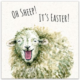 Twizler Funny Easter Card - Oh Sheep - Happy Easter Cards for Mum Dad Nan Grandad - Humour Greetings for Son Daughter Grandson Granddaughter Friend
