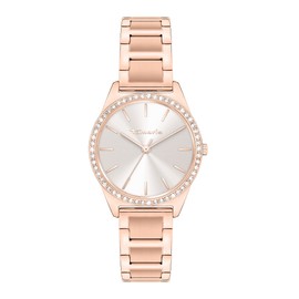 Tamaris Watch with Cubic Zirconia Stones, Rose Gold, Modern