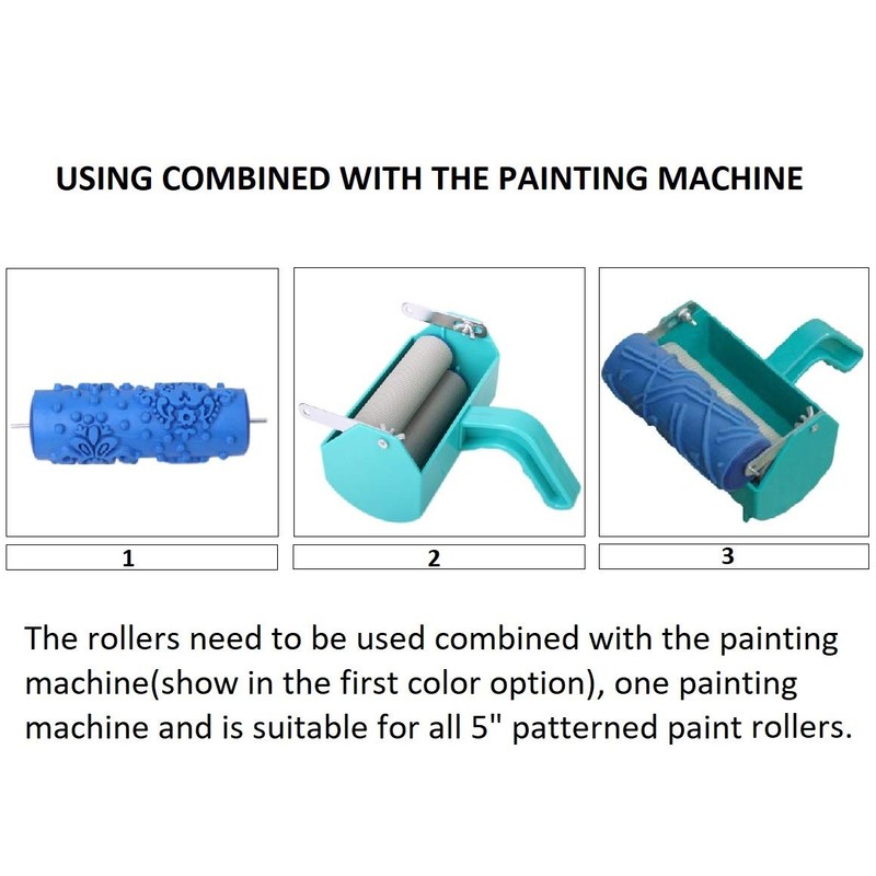 BUUEERR 5" Pattern Paint Roller Brush Sleeve Texture Stencil Wall