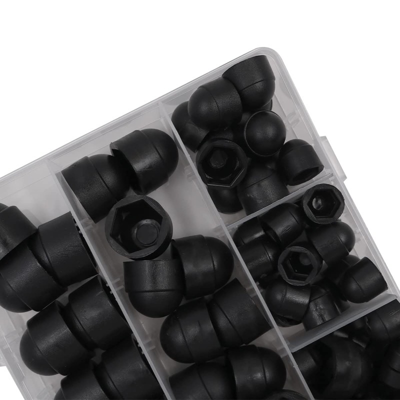 Tiardey 145pcs Plastic Cap Nuts Set Hex Nut Cover M4