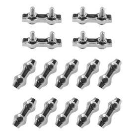 304 Stainless Steel Duplex 2-Post Cable Clamps TTZEZE Double Bolt Wire Rope Clips Clamp Fastener for 1/4 Inch Diameter Wire Rope 14 Pack