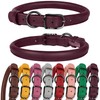 BUDKAS Rolled Leather Dog Collar for Small Medium Large Dogs