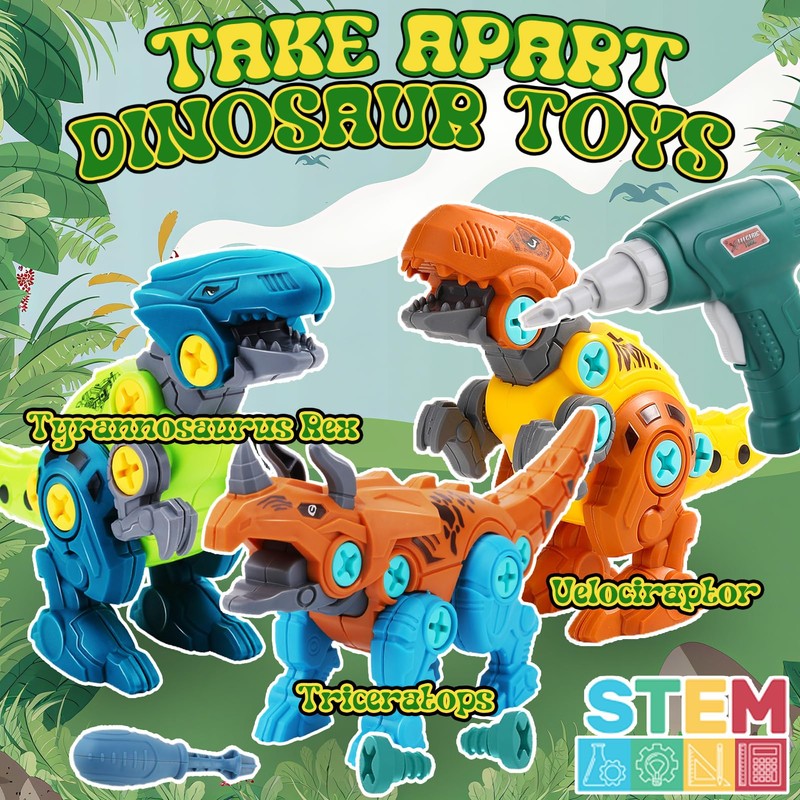 STAY GENT 3 Packungen DIY Dinosaurier Take Apart Spielzeug mit
