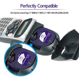 TITBIT Letra Tag Clear Refills Replace for DYMO Letratag Tape Clear Plastic, Compatible with Dymo Label Tape Clear 12267 S0721530 12mm x 4m for Dymo LT-100H LT-100T QX50 XR XM 2000, 5X
