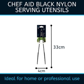 Chef Aid Nylon Serving Tongs,BPA Free Kitchen Utensil and Ideal for use with Non-Stick Cookware, Comes in Black Colour