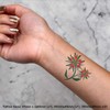 4 x 'Fantasy Flowers' Temporary Tattoos - Water Resistant, Skin-Safe,