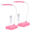 2 Sets LED Desk Lamp Pink Flexible Gooseneck Foldable Home