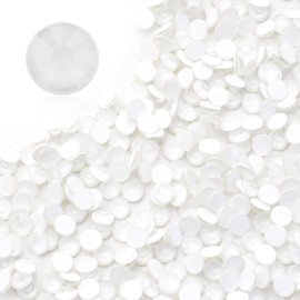 Meibite Neon White Flatback Rhinestones, Glass Rhinestones for Nail Art and Craft, Glue Fix, Loose Crystal Gemstones(Neon White, SS8, 1440pcs, 2.3-2.5mm)