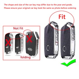 HIBEYO Key Fob Cover for Kia Stinger k900 2018 2019 2020 2021 2022 3/4 Button Key Accessories Protector Smart Key Case with Keychains Plastic Silicone Carbon Fiber Pattern-Blue