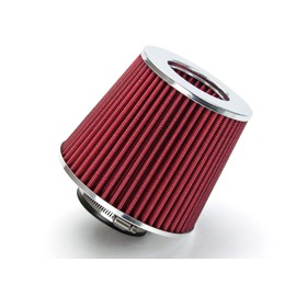 RSG 2.5" 2.75" 3" 3.25" 3" 63mm 70mm 76mm 83mm 89mm Cone Round Universal Dry Type Filter for Short Ram Cold Air Intake Kit Replacement For Car/SUV (Red, 3.25)
