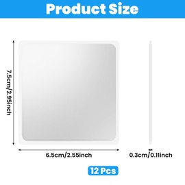 HJZHII 12 Stück Anti Rutsch Pads,7,5x6,5cm Antirutschmatte Auto,Antirutsch Pads Auto Doppelseitige Klebepads Anti Rutsch Matte Waschbare für Handy Armaturenbrett Wiederverwendbar Klebende(Transparent)