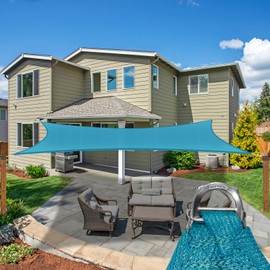 Shadespeare Heavy Duty 20' x 20' Square Turquoise Sun Shade Sail – 260 GSM Commercial Grade, UPF50+ UV Protection, Strong, Stylish, Built to Last with Custom Sizes 5-Year Warranty