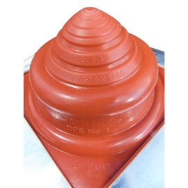 #1 Dektite Red Silicone High-Temp Pipe Flashing - Fits 1/4" to 2-1/4" Pipe - 5-1/2" Square Base - 392°F Rated - Metal Roof Boot (DFE201RE) - 1 Unit