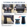 Banco Retráctil Silla Camping Plegable Antideslizante25x45cm