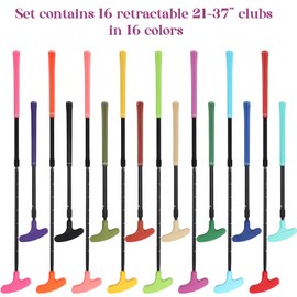Shappy 16 Pack Golf Putters for Men and Women Adjustable Length Two Way Mini Golf Putters Kids Putter Bulk for Right or Left Handed Golfers Golf Clubs Set for Children Teenagers Junior Adult