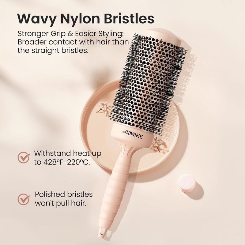AIMIKE Round Brush for Blow Out, Extra Long Round Hair