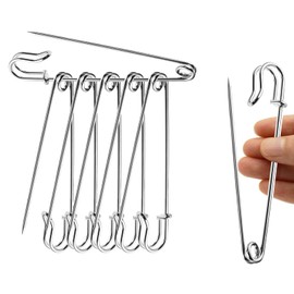 4 Inch Large Safety Pins Strong Metal Kilt Pins Nappy Pins Safety Lock Extra Large Steel for Arts & Crafts Dressmaking Jewelry Household safety pins large safety pins for clothes