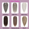 YWGYWG Hair Toppers for Women Real Human Hair, Light Grey