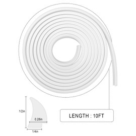 Silicone Rubber RV Window Seal Strip 1/2'' x 1/4'' White, Weatherproof Window Glass Edge Locking Gasket Seal Trim, RV Weather Stripping for Car Boat Camper Truck Marine, 10 Ft