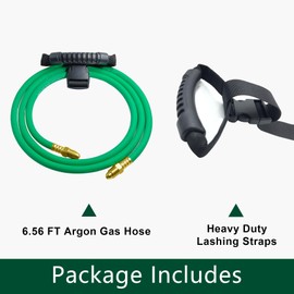 5FT, 6,56FT, 10FT Argon Gas Hose, Inert Gas Welding Hoses for MIG/TIG Welding Regulator, Argon CO2 Gas Regulator Adapter Hose for MIG/TIG Welder Flowmeter 1/4", 5/8" UNF-18RH (6.56FT Argon Hose)