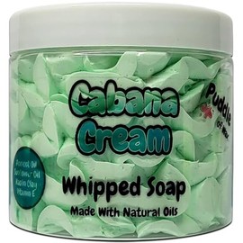 Whipped Soap Body Wash - 150g - Natural Oils and Butters - Various Scents - Vegan Friendly - Puddle of Wax - Made in the UK (Cabana Cream)