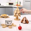 Tree Insulation Pad, Christmas Tree Shaped Tripod, Wooden Foldable Pot