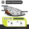 ROADEAL Headlights W/Bulbs for 2006-2010 Toyota Sienna Minivan (All Trims: