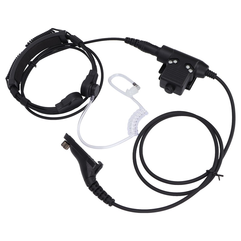 7.1mm Throat Mic Earpiece Retractable Walkie Talkie Headset with U94