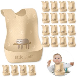 BACTIM 40 pcs Baby Infant Disposable Travel Bibs for White Animal born Feeding Traveling Saliva Bibs Cloth Baby Drool Scarf, Yellow