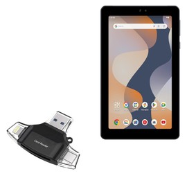 BoxWave Smart Gadget Compatible with Onn. Tablet 32GB 2024 Model (7 in) - AllReader SD Card Reader, microSD Card Reader SD Compact USB - Jet Black
