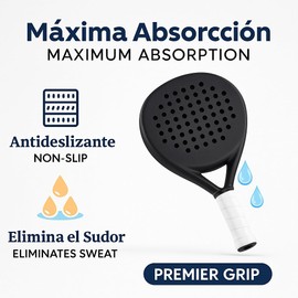 Premier Grip® Grip Padel Racket | Overgrip Paddle | White Perforated Handle | Packs of 6/12 | Grip Racket | Maximum Sweat Absorption | Non-Slip Grip Tape | Padel Accessories (12)