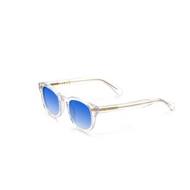 XLAB Unisex Moscot Style Sunglasses 8004, Transparent/Blue Shaded