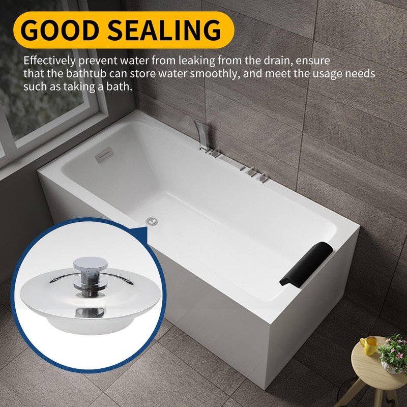 Verazquy 2PCS Universal Bath Plug Replacement – Stainless Steel Sink