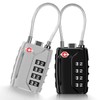2 x TSA Luggage Locks, 4 Digit Suitcase Lock Combination