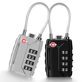 2 x TSA Luggage Locks, 4 Digit Suitcase Lock Combination Lock Padlock, TSA Lock with Combination Code for Suitcase, Luggage Bag, Locker