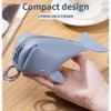Whale-Shaped Leather Coin Purse Keychain, Cute Animal Pouch for Coins,