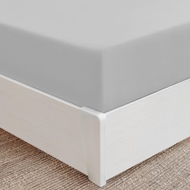 Mellanni King Size Fitted Sheets - All Around Elastic - 40 Cm Extra Deep - Soft Brushed Microfiber, Shrinkage & Fade Resistant - (160x200 cm, Light Gray)