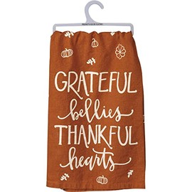 Primitives by Kathy Grateful Bellies Thankful Hearts Home Décor Kitchen Towel