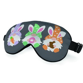 NOHSHE Easter Silk Eye Mask Sleep Mask Gnomes Bunny Rabbit Silk Eye Mask Sleeping Soft Eye Shade Cover for Men Boy Girl Airplane Travel with Elastic Strap