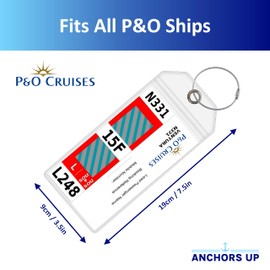 P&O Cruise Luggage Tag Holders [4 Pack] – Waterproof, Durable with Steel Loops – Fits All P&O Cruise Ships for Cruising in 2025, 2026 and 2027 – Cruise Essentials