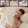 Rycwola Faux Fur Headboard Pillow with 2 Pack Neck Roll
