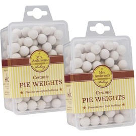 Mrs. Anderson's Baking Ceramic Pie Crust Weights, Natural Ceramic Stoneware, Set of 2
