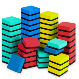Dry Erase Erasers, 48 Pack Magnetic Whiteboard Dry Eraser Chalkboard Cleansers, Small Dry Erase Eraser, Magnetic Erasers