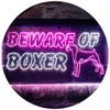 Beware of Boxer Dog Illuminated Dual Color LED Neon Sign