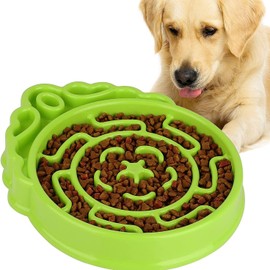 Slow Feeder Dog & Cat Bowl - Interactive Maze Puzzle Dish for Healthy Digestion, Anti-Gulping Food Grade Feeder(Green)