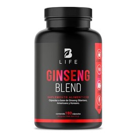 Ginseng Siberiano, Americano y Koreano de 180 Cpsulas de 1000 mg por porcin. Ingredientes naturales. Ginseng Blend B Life.                            