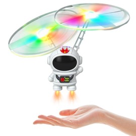 Tcvents Flying Astronaut Toys for Kids, Rc Flying Robot Hand Operated Drones with LED Light Indoor Rechargeable Mini Helicopter with Remote Birthday Gift for Boys Girls 6-8 9 10 11 12+ Years Old