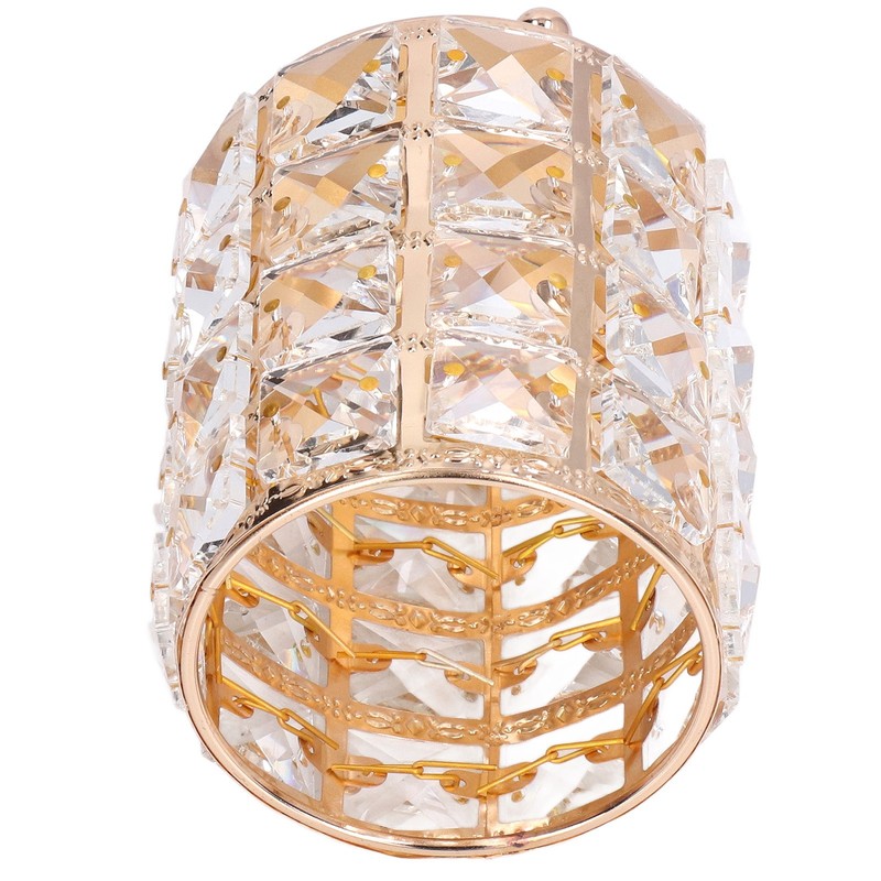 Crystal Makeup Brush Holder European Style Rounded Crystal Glass Cosmetic