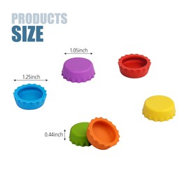 18 PCS Reusable Silicone Bottle Caps, 6 Vibrant Colors for Home Brew, Soft Drinks, Soda Bottles, Wine Bottles & More (Large)